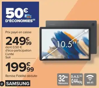 Carrefour Samsung galaxy tab a8 32go offre