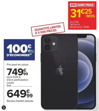 Carrefour Apple iphone 12 64go offre