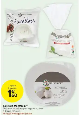 Carrefour Market Foire à la mozzarela offre