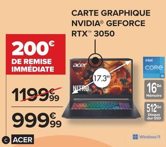 Carrefour Acer ordinateur portable gaming offre