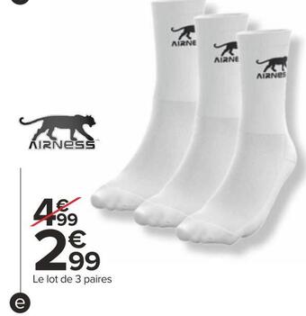 Carrefour Airness mi-chaussettes de sport homme offre