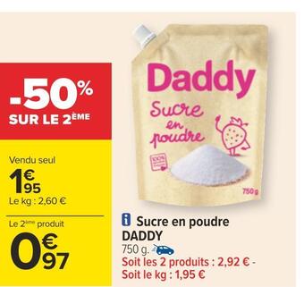 Carrefour Daddy sucre en poudre offre