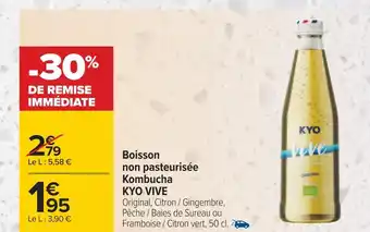 Carrefour Kyo vive boisson non pasteurisée kombucha offre