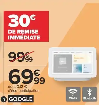 Carrefour Google enceinte bluetooth avec assistant vocal offre