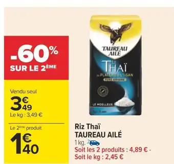 Carrefour Taureau ailé riz thaï offre