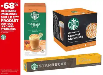 Carrefour Market Starbucks -68% de remise immédiate sur le 2ème produit sur tous les cafés starbucks offre