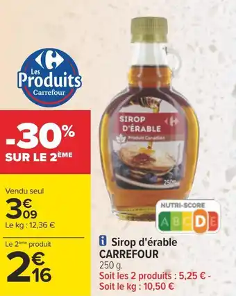 Carrefour Carrefour sirop d'érable offre
