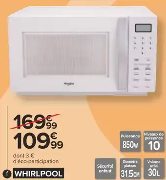 Carrefour Whirlpool micro-ondes offre