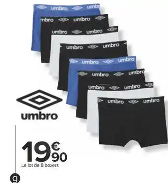 Carrefour Umbro boxers homme offre