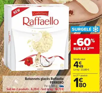 Carrefour Market Ferrero batonnets glacés raffaello offre