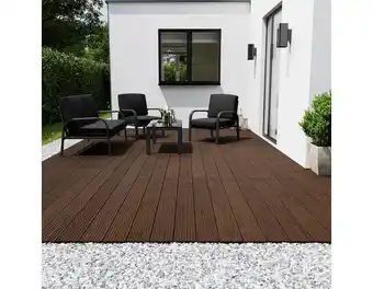 Brico Dépôt Blooma lame de terrasse épicéa brun l. 3 m x l. 14,5 x ep. 3,4 cm offre