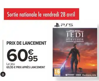 Carrefour Jeu star wars jedi survivor pour ps5 offre