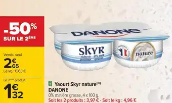 Carrefour Danone yaourt skyr nature offre