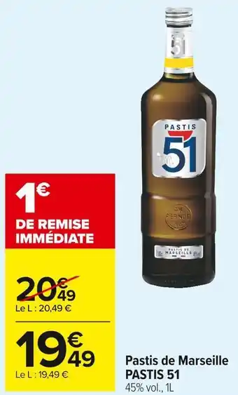 Carrefour Market Pastis 51 pastis de marseille offre