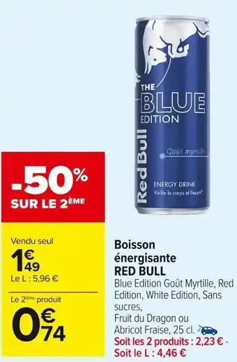Carrefour Market Red bull boisson énergisante offre