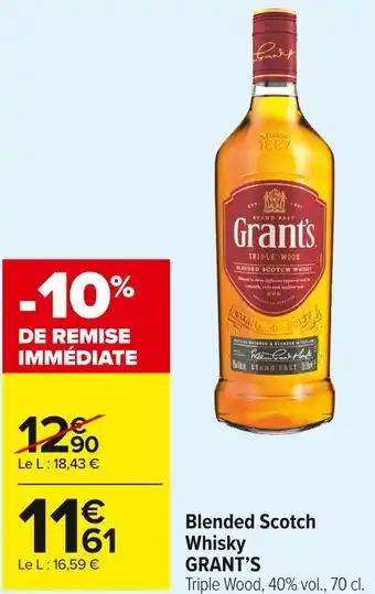 Carrefour Market Grant’s blended scotch whisky offre