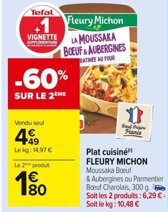 Carrefour Market Fleury michon plat cuisiné offre
