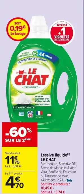 Carrefour Market Le chat lessive liquide(d) offre