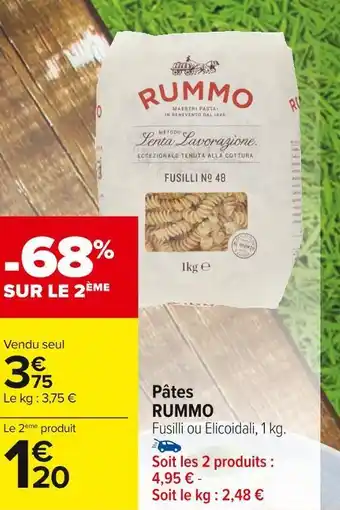 Carrefour Market Rummo pâtes offre