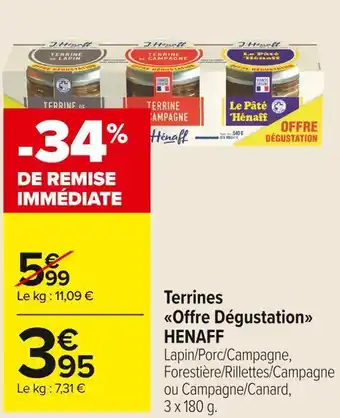 Carrefour Market Henaff terrines offre dégustation offre