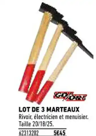 Brico Cash Lot de 3 Marteaux offre