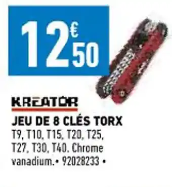 Brico Cash Jeu de 8 Clés Torx offre
