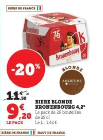 Super U Biere blonde kronenbourg 4,2 offre