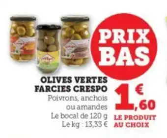 Super U Olives vertes farcies crepo offre