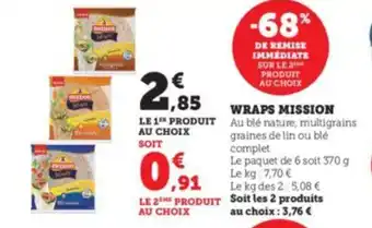 Super U Wraps mission offre