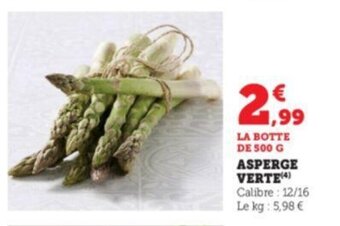 Super U Asperge verte offre