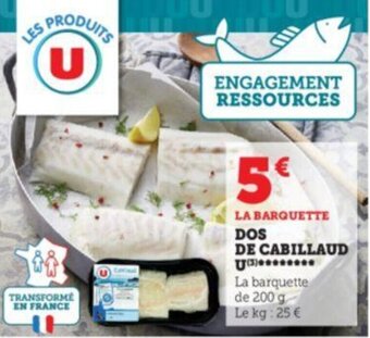 Super U Dos de cabillaud u offre
