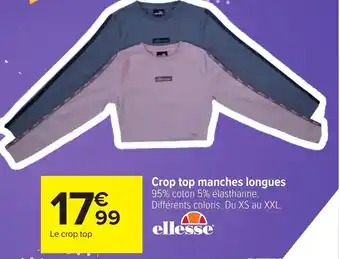 Carrefour Crop top manches longues offre