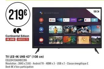 Géant Casino TV LED 4K UHD 43" offre