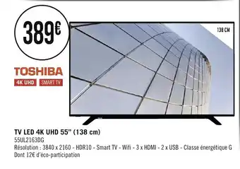 Géant Casino TV LED 4K UHD 55" offre