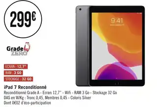 Géant Casino Ipad 7 reconditionné offre