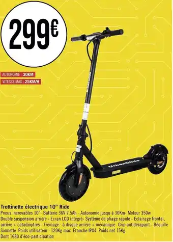 Géant Casino Trottinette électrique 10" ride offre