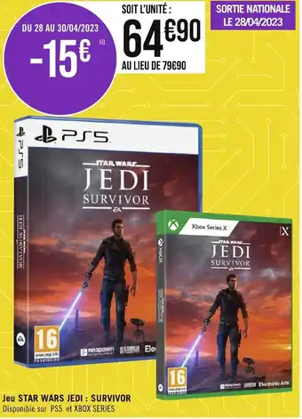 Géant Casino Jeu STAR WARS JEDI : SURVIVOR offre