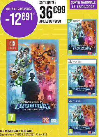 Géant Casino Jeu MINECRAFT LEGENDS offre