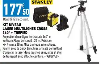 Brico Cash Kit Niveau Laser Multilignes Cross 360 + Trepied offre