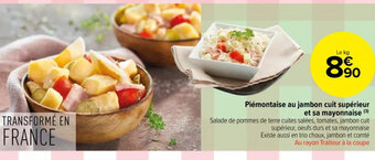 Carrefour Contact Piémontaise Au Jambon Cuit Supérieur Et Sa Mayonnaise offre