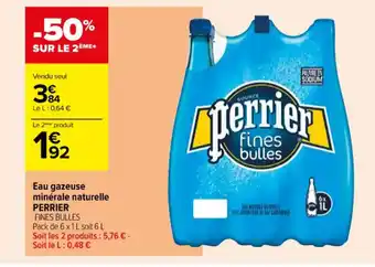 Carrefour Contact Eau Gazeuse Minérale Naturelle Perrier offre