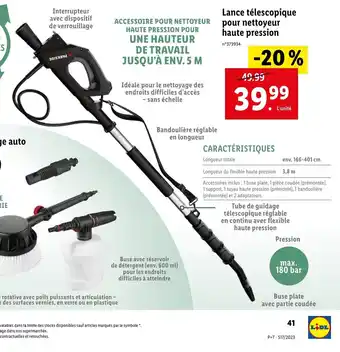 Lidl Lance telescopique pour nettoyeur haute pression offre