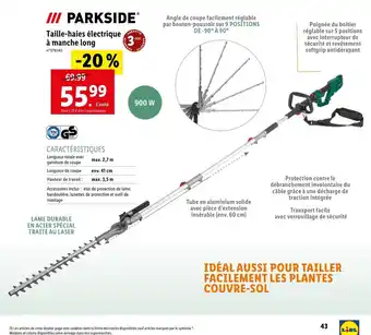 Lidl Parkside taille-haies electrique a manche long offre