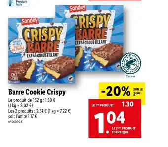 Lidl Barre cookie crispy offre