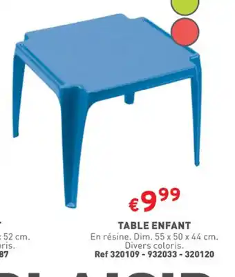 Trafic Table enfant offre