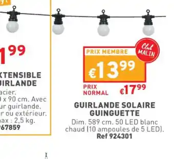 Trafic Guirlande solaire guinguette offre