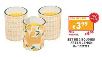Set de 3 bougies fresh lemon