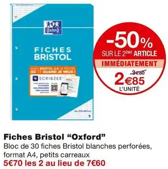 Monoprix Fiches Bristol offre