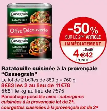 Monoprix Ratatouille cuisinée à la provençale offre