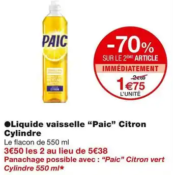 Monoprix Liquide vaisselle Citron Cylindre offre